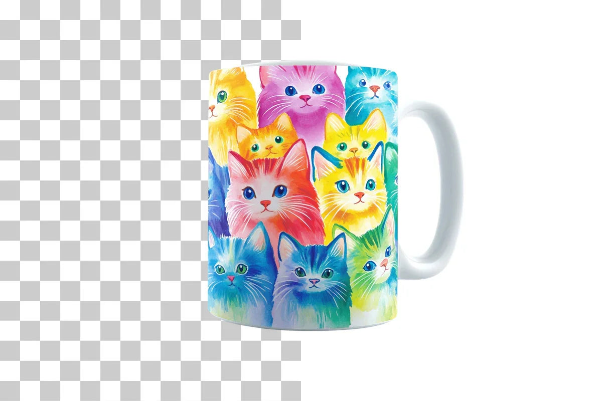 Colorful Cat Design Mug Wrap Bundle - CraftNest - Digital Crafting and Art