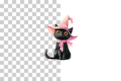 Cute Black Cat with Bow Clipart Bundle - CraftNest - Digital Crafting and Art