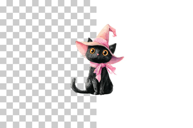 Cute Black Cat with Bow Clipart Bundle - CraftNest - Digital Crafting and Art