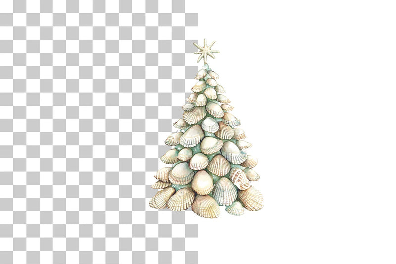 Seashell Christmas Tree Clipart Bundle - CraftNest - Digital Crafting and Art