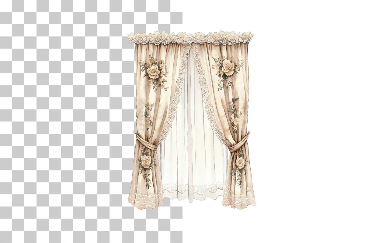 Vintage Lace Curtains Clipart Bundle - CraftNest - Digital Crafting and Art