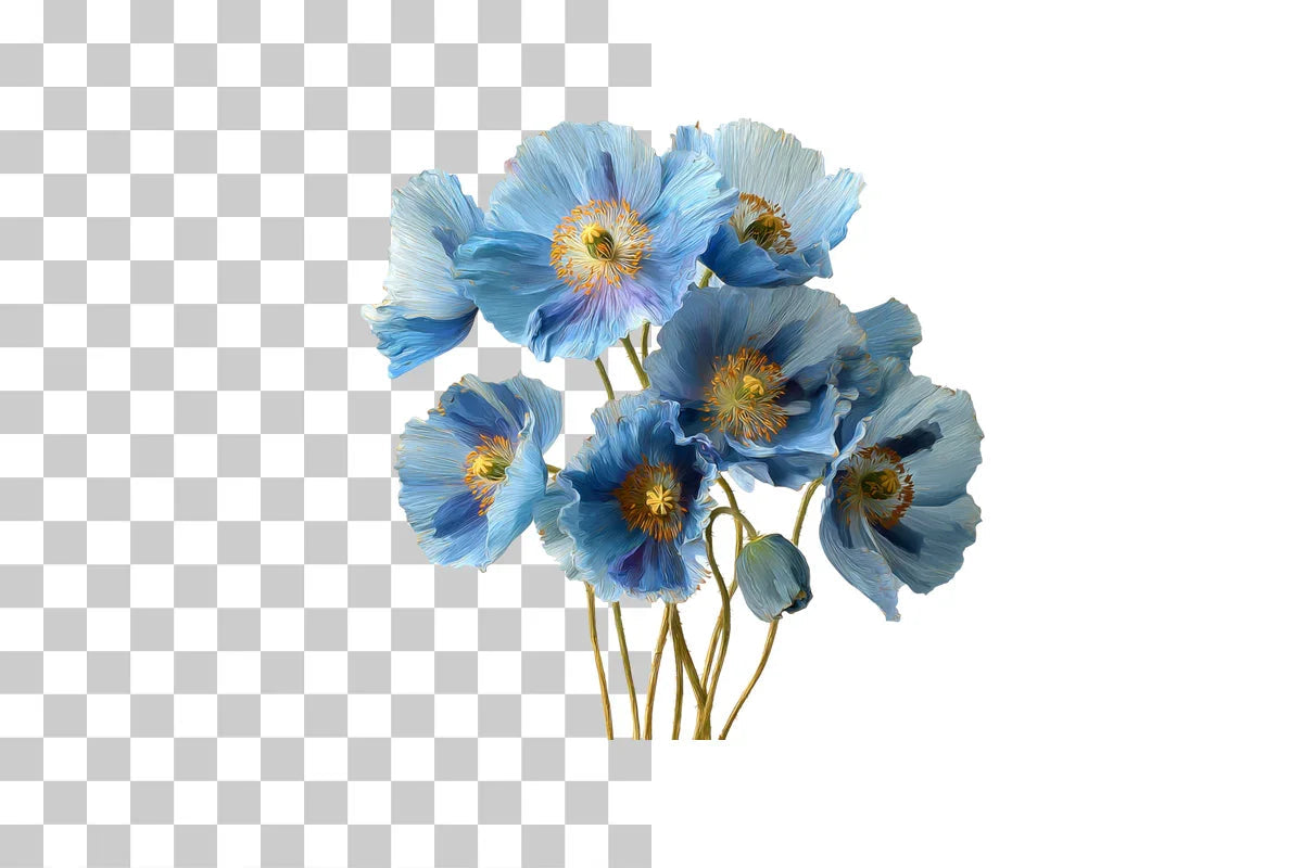 Blue Flower Clipart Bundle - CraftNest - Digital Crafting and Art