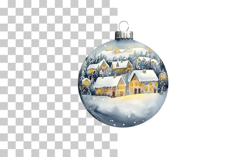 Winter Village Christmas Ornament Clipart Bundle - CraftNest - Digital Crafting and Art