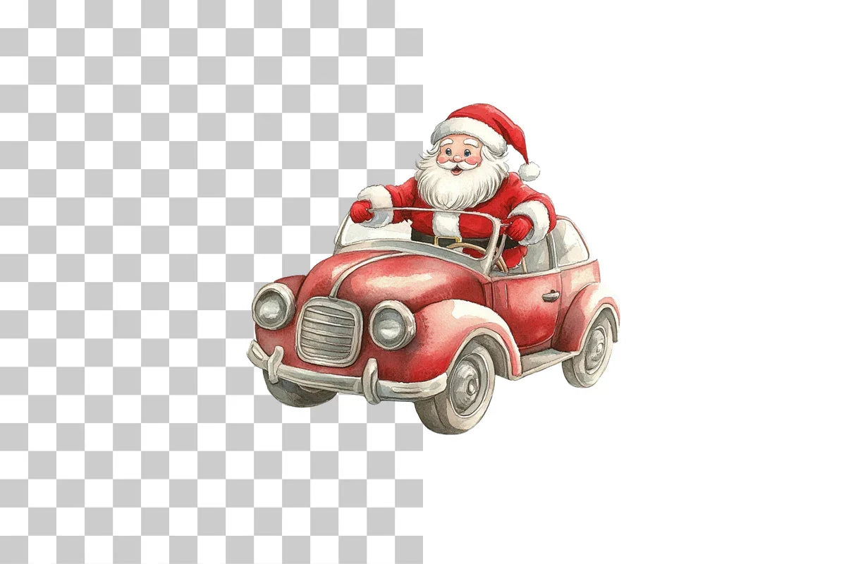 Santa Driving Car Clipart Bundle - CraftNest - Digital Crafting and Art