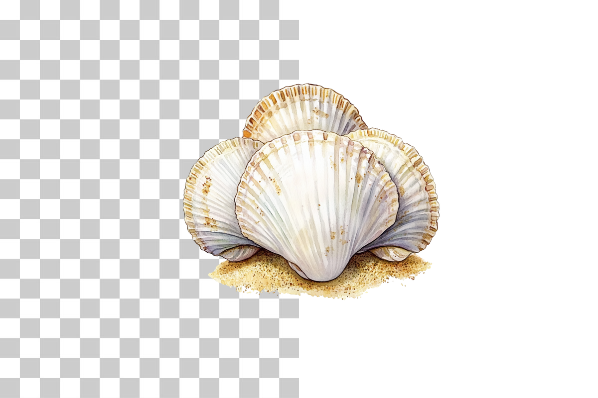 Coastal Seashells and Sand Dunes Clipart Bundle