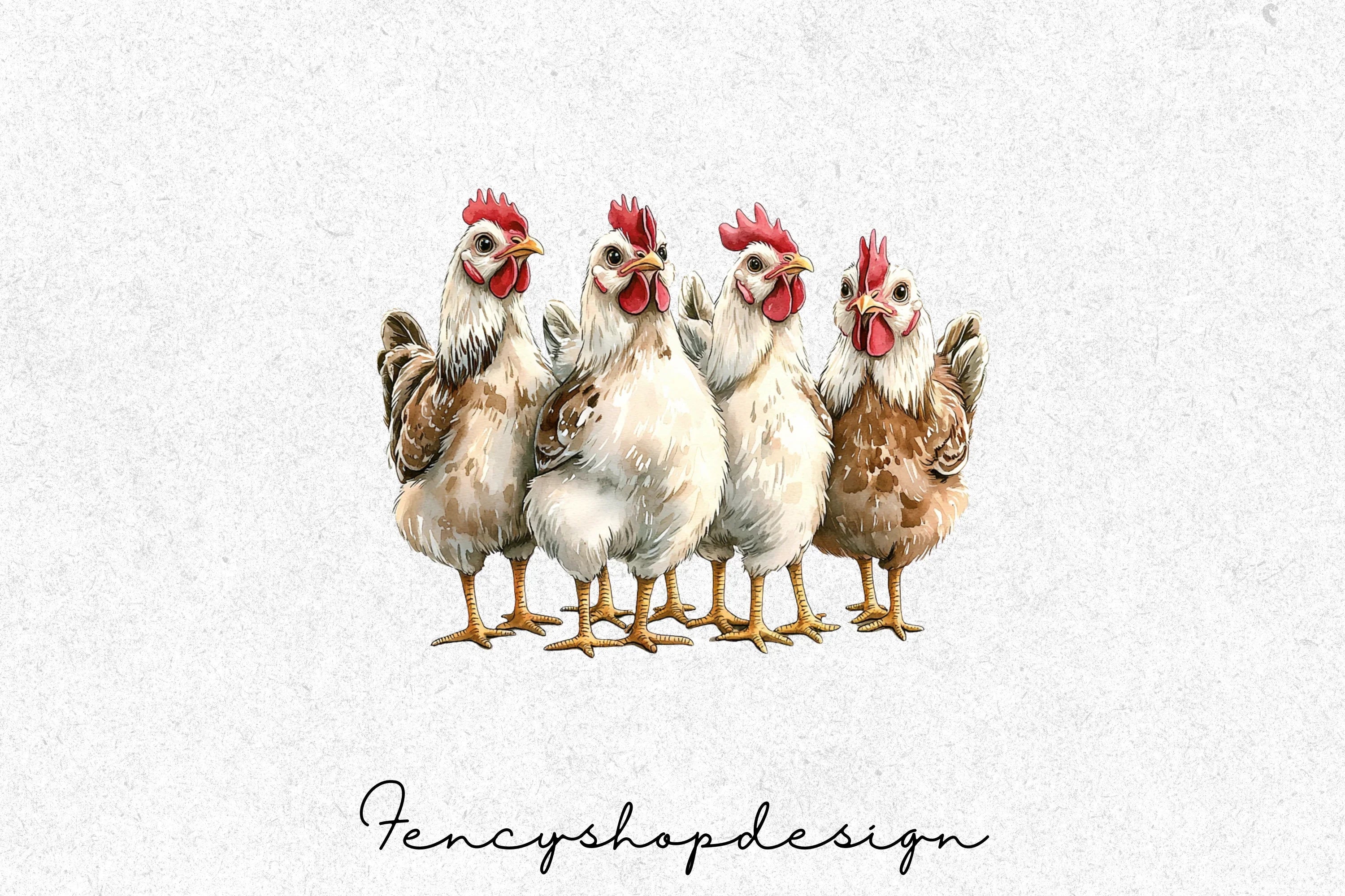 Cute Chicks and Farm Chickens Clipart Bundle