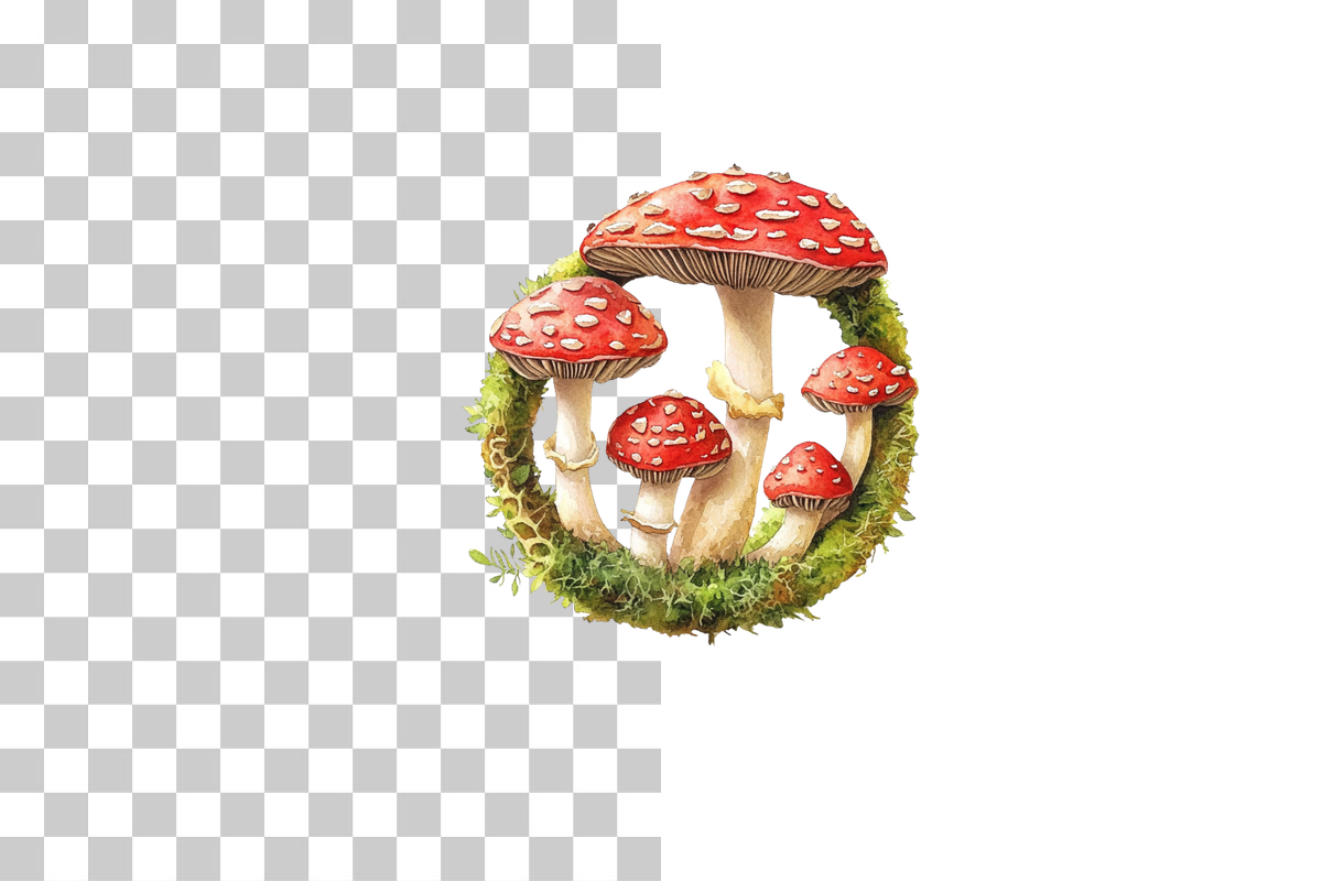 Fairy Mushroom Ring Clipart Bundle