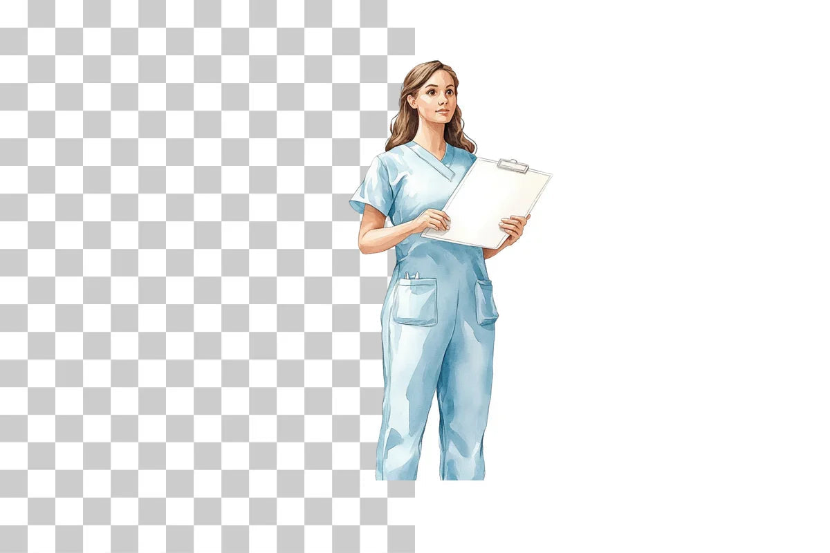 Nurse with Clipboard Clipart Bundle - CraftNest - Digital Crafting and Art