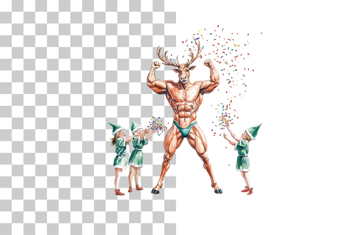 Bodybuilder Reindeer Clipart Bundle - CraftNest - Digital Crafting and Art