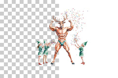 Bodybuilder Reindeer Clipart Bundle - CraftNest - Digital Crafting and Art