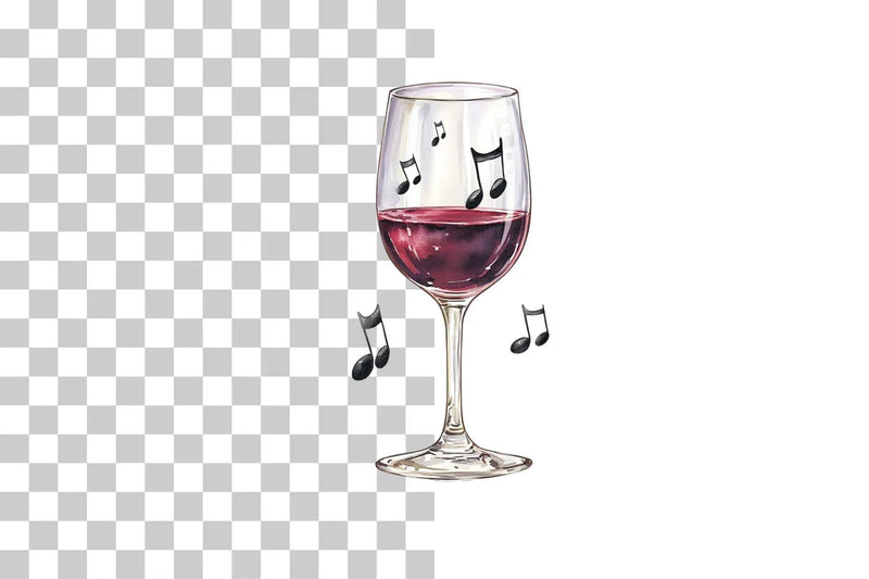 Wine Glass Music Notes Clipart Bundle - CraftNest - Digital Crafting and Art
