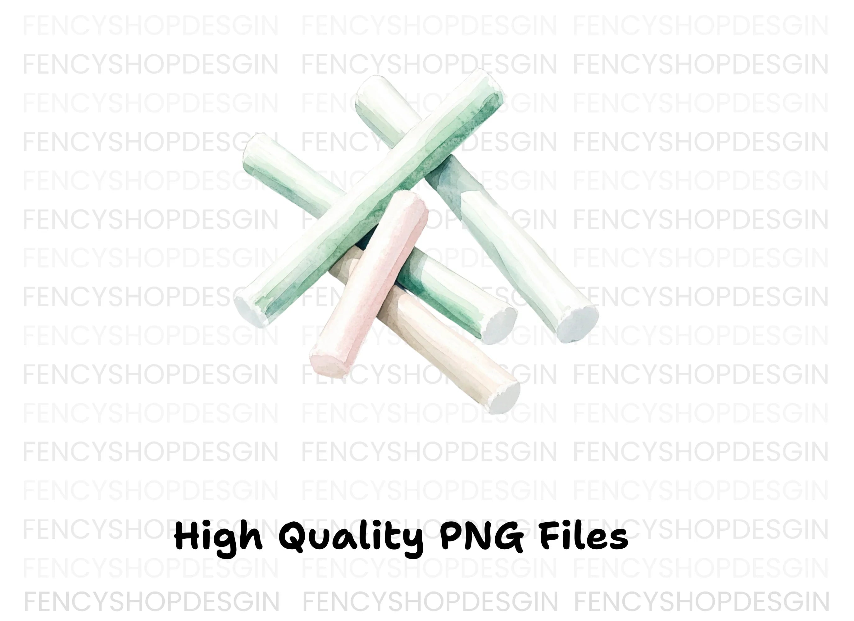Colorful Chalk Sticks Clipart Bundle