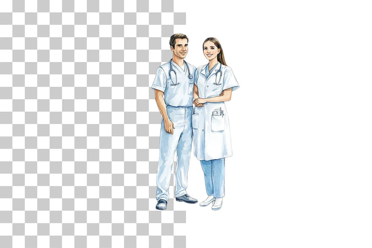 Medical Doctor and Nurse Characters Clipart Bundle - CraftNest - Digital Crafting and Art