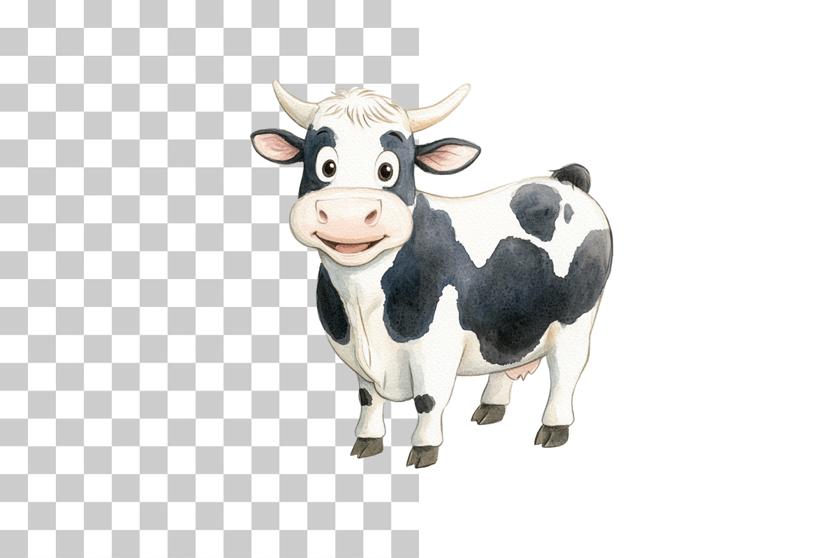 Funny Cartoon Cow Clipart Bundle
