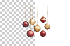 Christmas Baubles Hanging Ornaments Clipart Bundle - CraftNest - Digital Crafting and Art