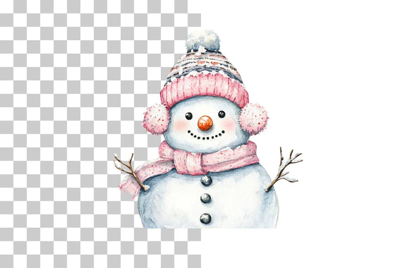 Cozy Snowman Clipart Bundle - CraftNest - Digital Crafting and Art