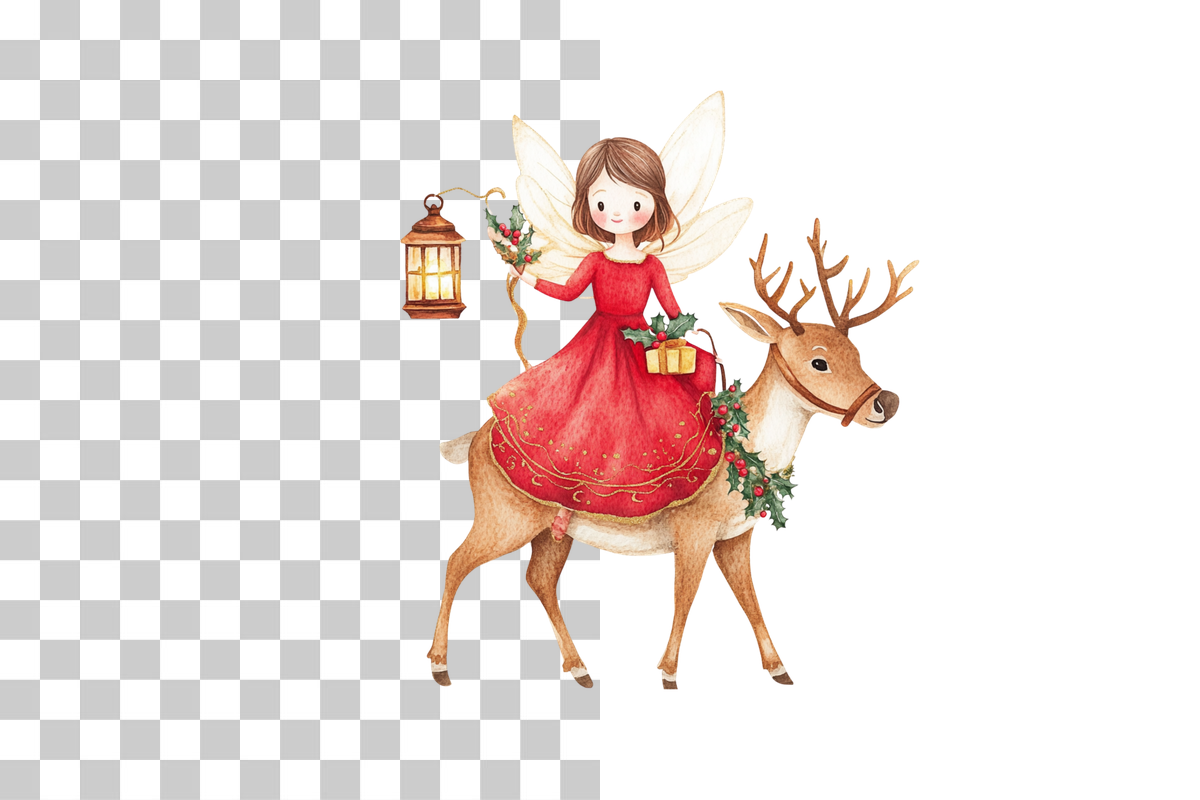Magical Fairy Reindeer Christmas Clipart Bundle
