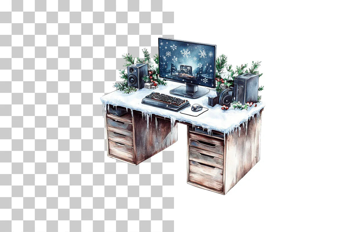 Holiday Desk Clipart Bundle - CraftNest - Digital Crafting and Art
