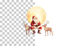 Santa in Moon Clipart Bundle - CraftNest - Digital Crafting and Art