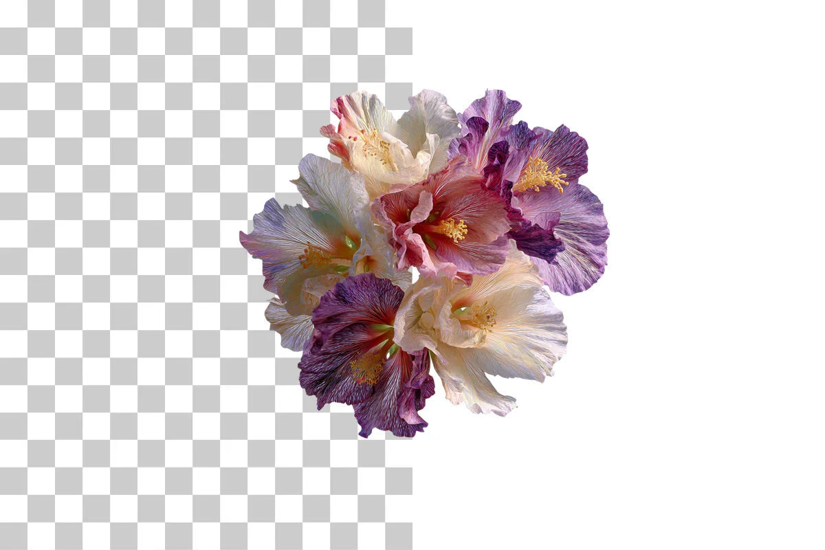 Pearl White Hibiscus Fantasy Flower Clipart Bundle - CraftNest - Digital Crafting and Art