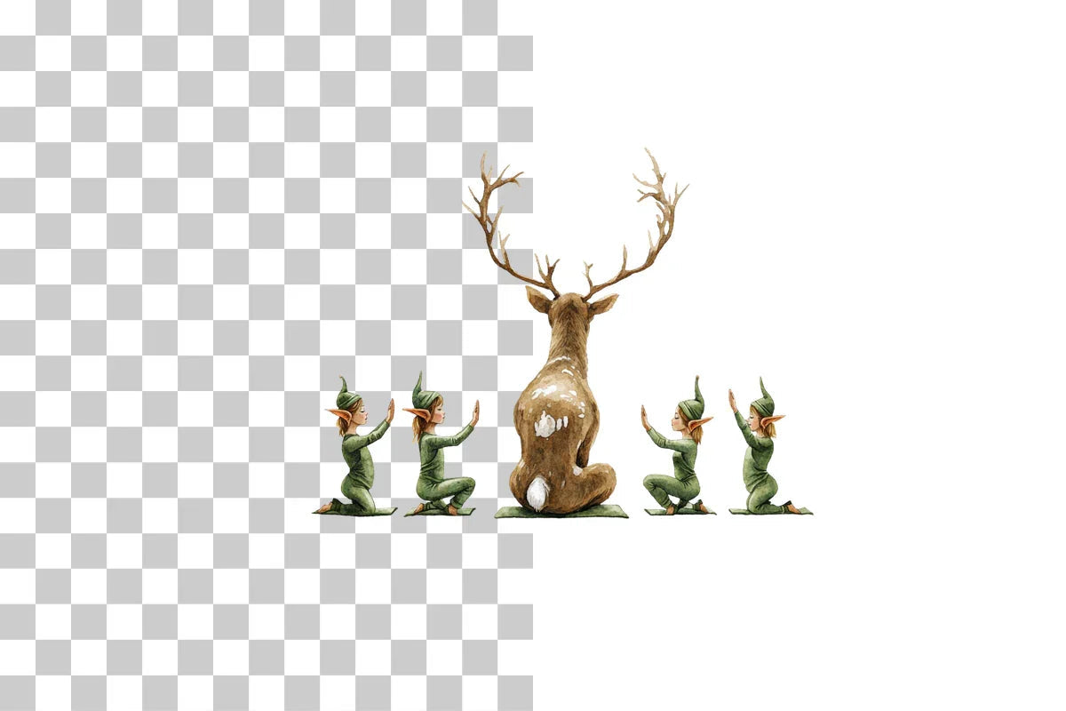 Christmas Yoga Elves & Santa Clipart Bundle - CraftNest - Digital Crafting and Art
