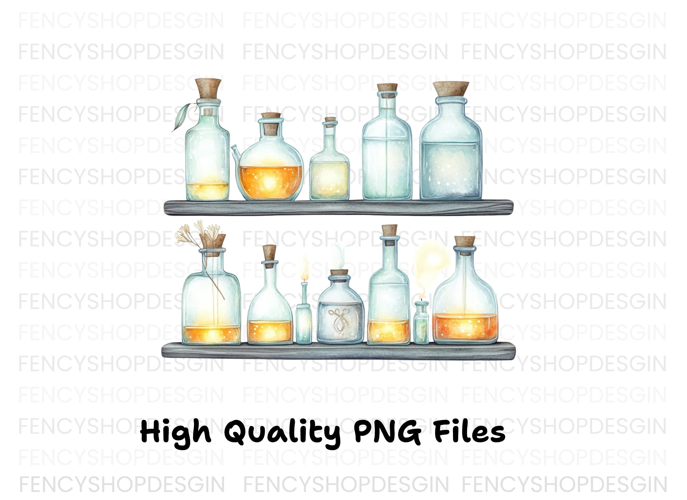 Enchanted Potion Bottles Clipart Bundle