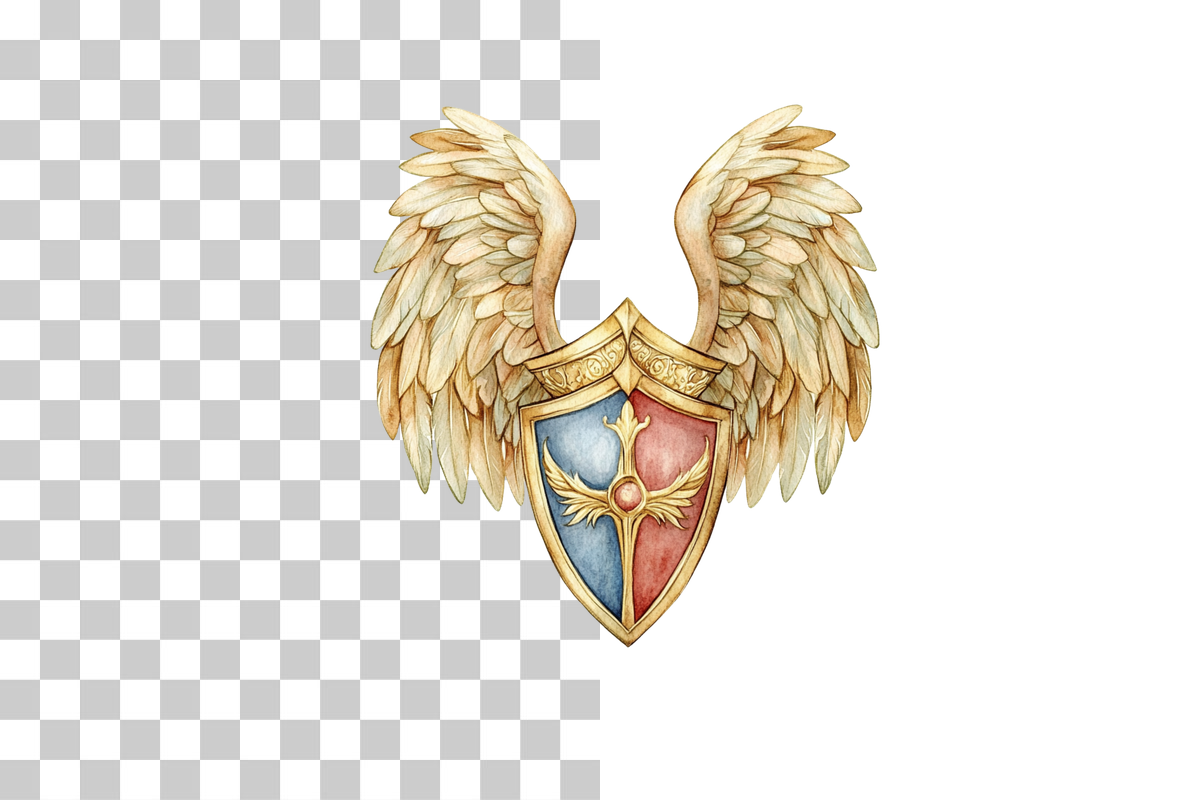 Winged Heraldic Crest Clipart Bundle