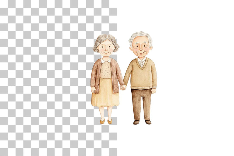 Elderly Wedding Couple Clipart Bundle - CraftNest - Digital Crafting and Art