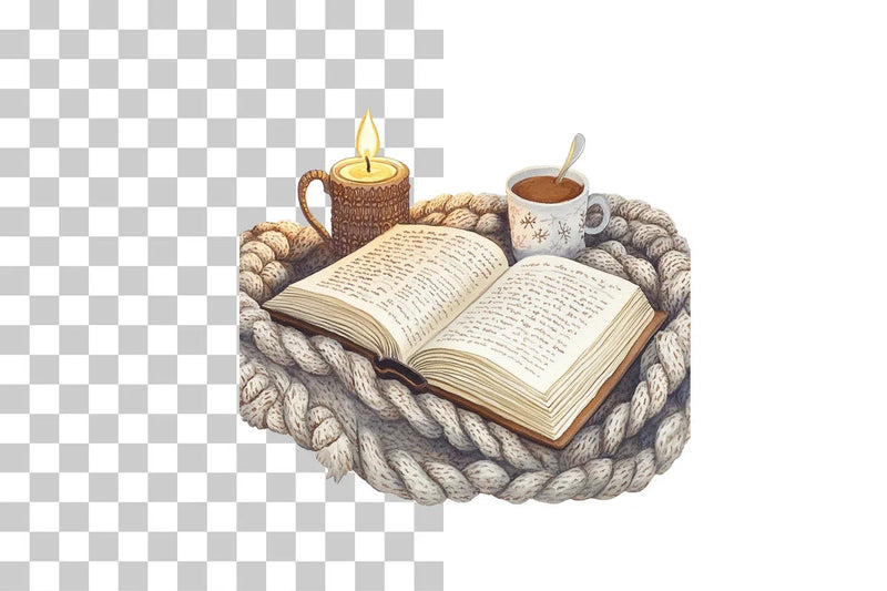 Cozy Winter Reading & Writing Clipart Bundle - CraftNest - Digital Crafting and Art