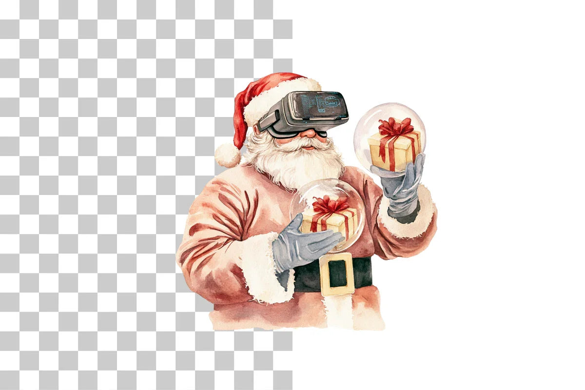 Festive Santa Claus VR Digital Clipart Bundle - CraftNest - Digital Crafting and Art
