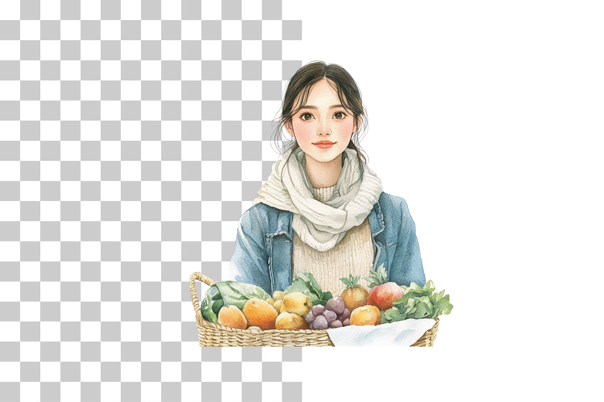 Women's Grocery Shopping Clipart Bundle