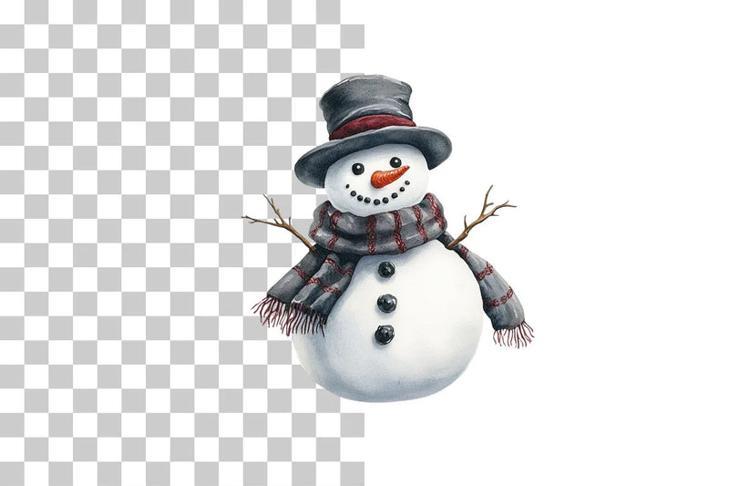 Realistic Winter Snowman Clipart Bundle - CraftNest - Digital Crafting and Art