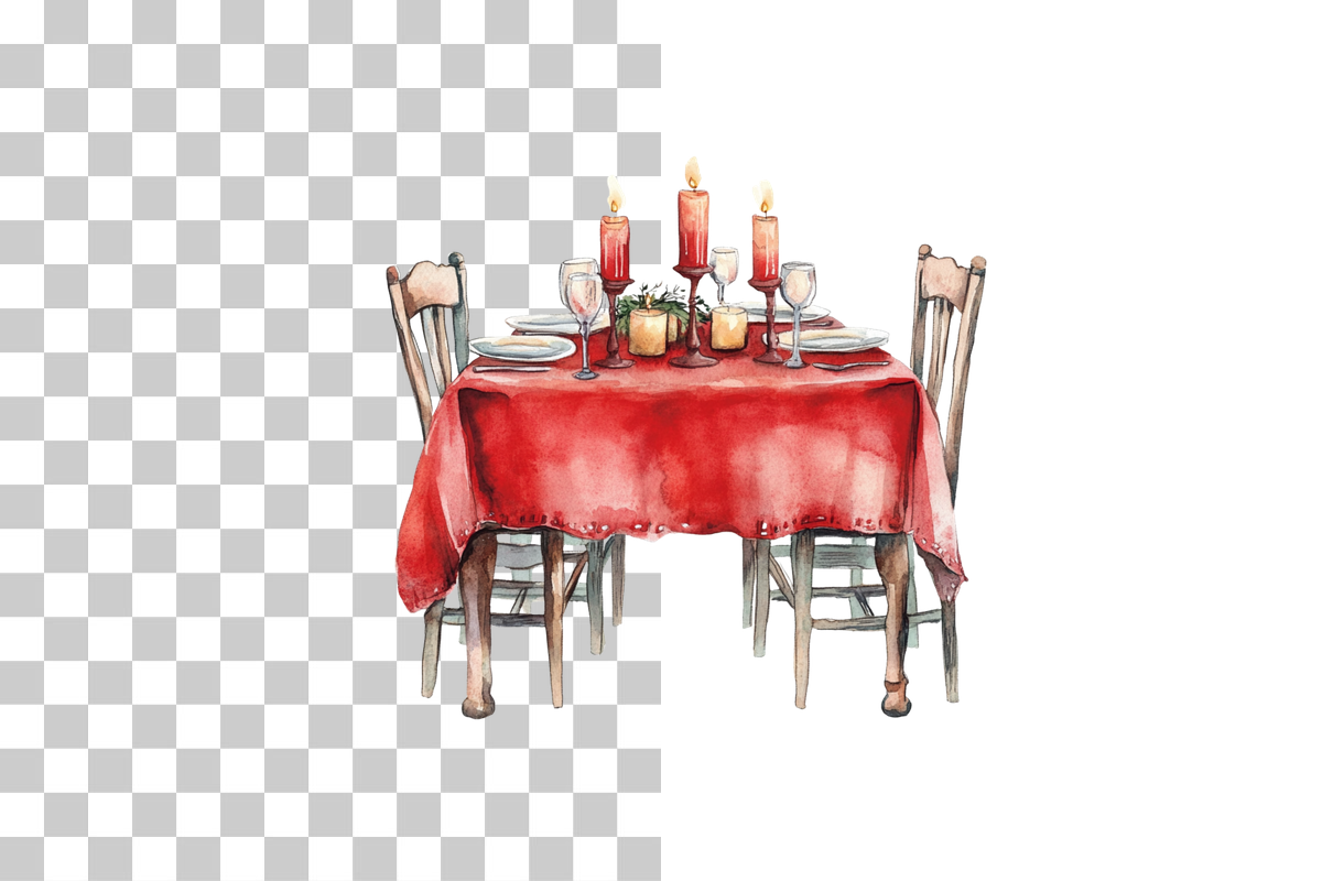 Candle Dinner Clipart Bundle