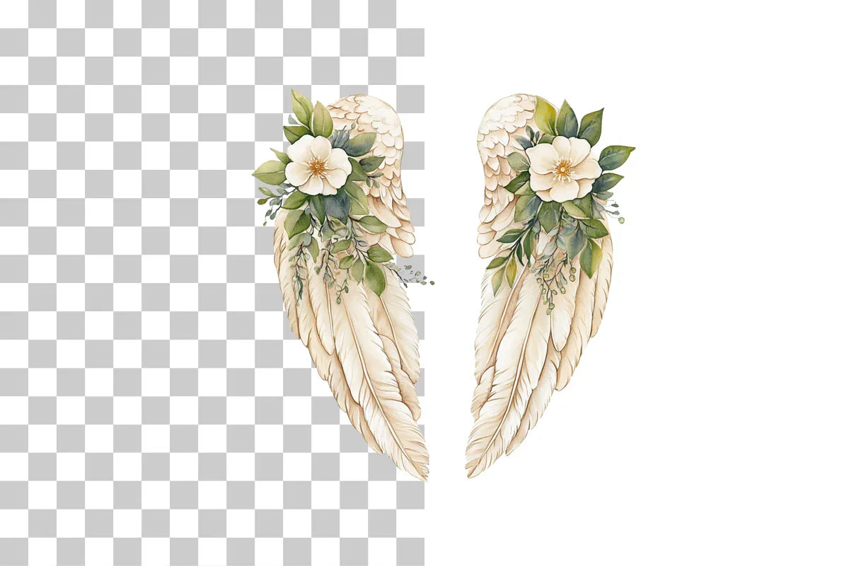 Floral Angel Wings Clipart Bundle - CraftNest - Digital Crafting and Art