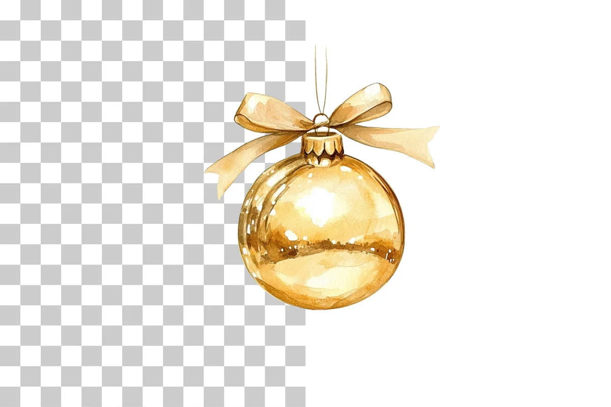 Elegant Gold Christmas Ornament Clipart Bundle - CraftNest - Digital Crafting and Art