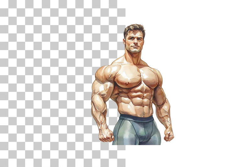Fitness Muscle Man Clipart Bundle - CraftNest - Digital Crafting and Art