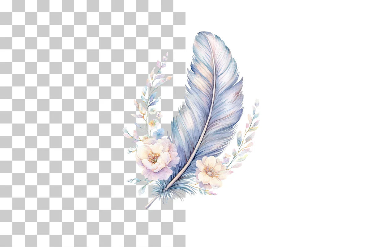 Floral Feather Boho Art Clipart Bundle - CraftNest - Digital Crafting and Art
