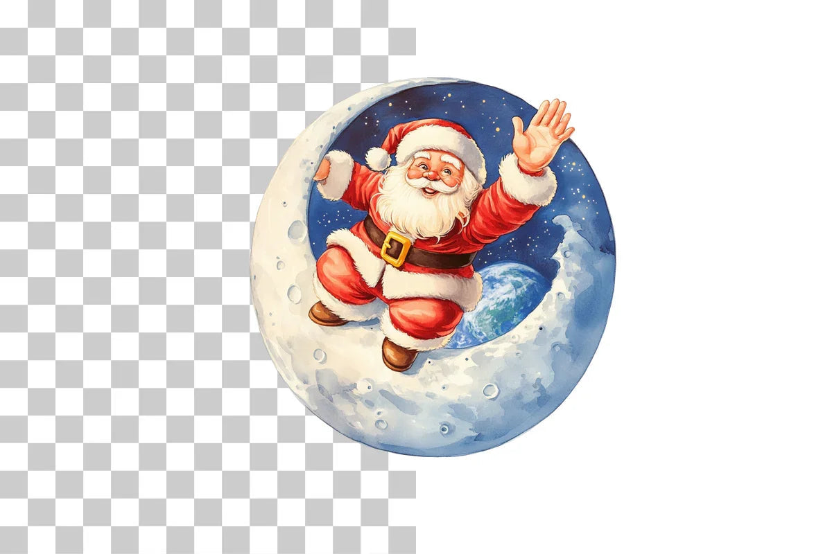 Whimsical Santa Moon Christmas Clipart Bundle - CraftNest - Digital Crafting and Art