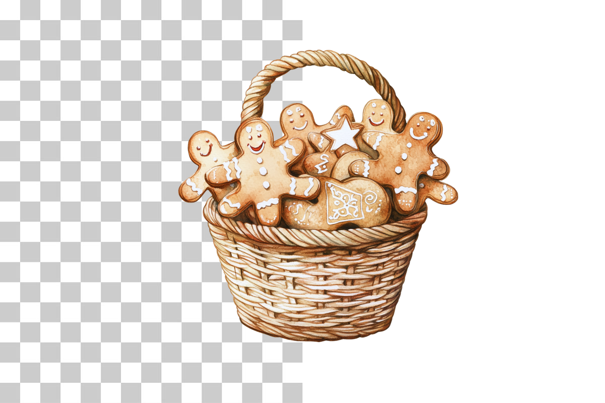 Festive Christmas Cookie Baskets Clipart Bundle