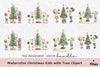 Christmas Kids with Tree Clipart Bundle