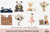 Cozy Fox and Teacup Whimsical Design Clipart Bundle