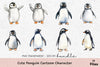 Cute Penguin Cartoon Character Clipart Bundle