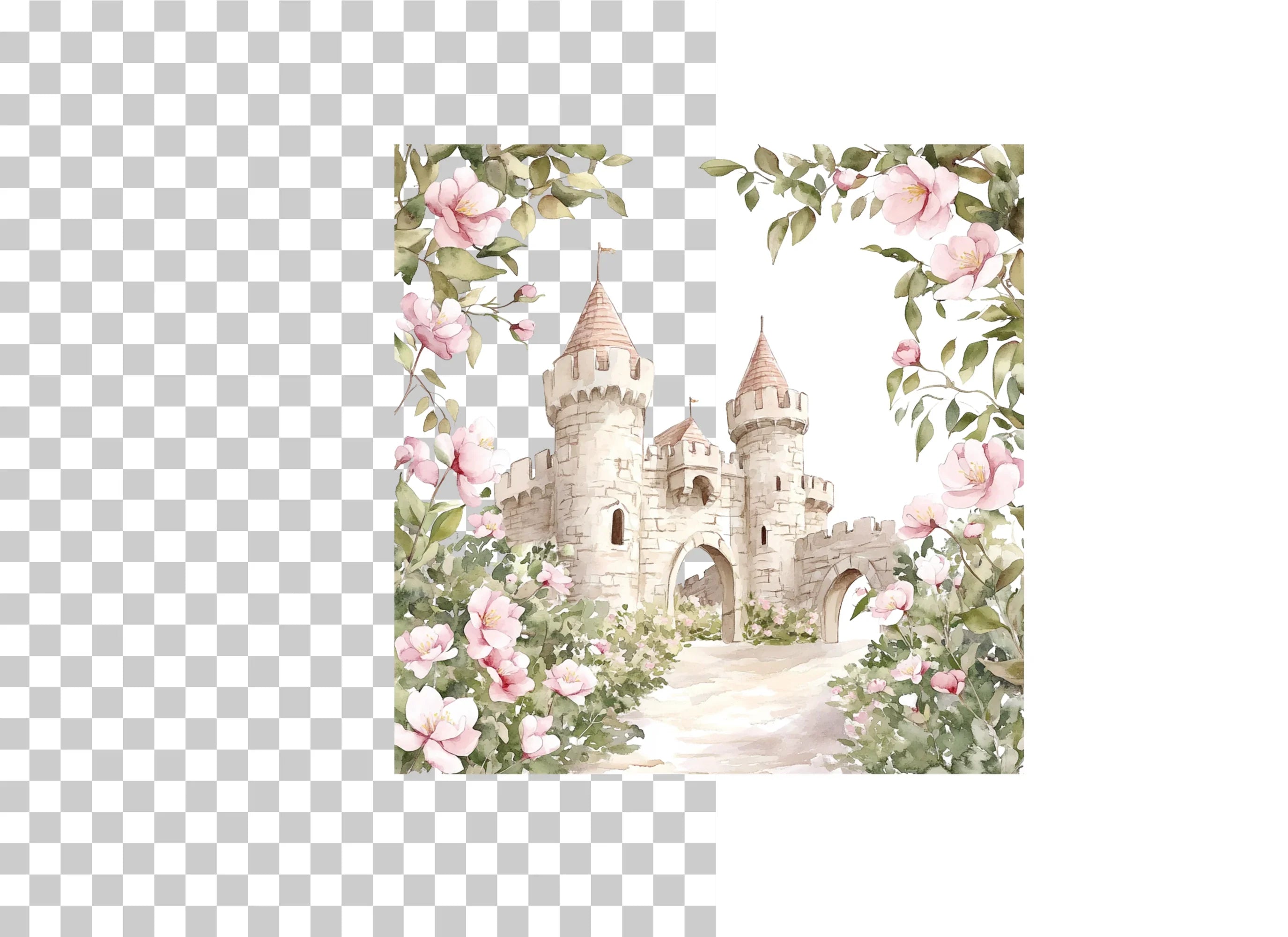 Fairytale Floral Princess Castle Clipart Bundle - CraftNest - Digital Crafting and Art