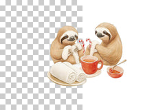Christmas Sloth Spa Day Clipart Bundle - CraftNest - Digital Crafting and Art
