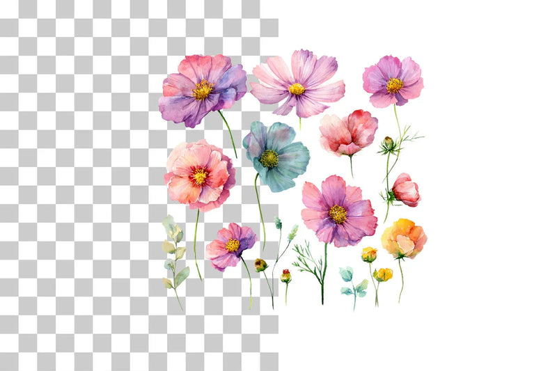 Pastel Floral Clipart Bundle - CraftNest - Digital Crafting and Art