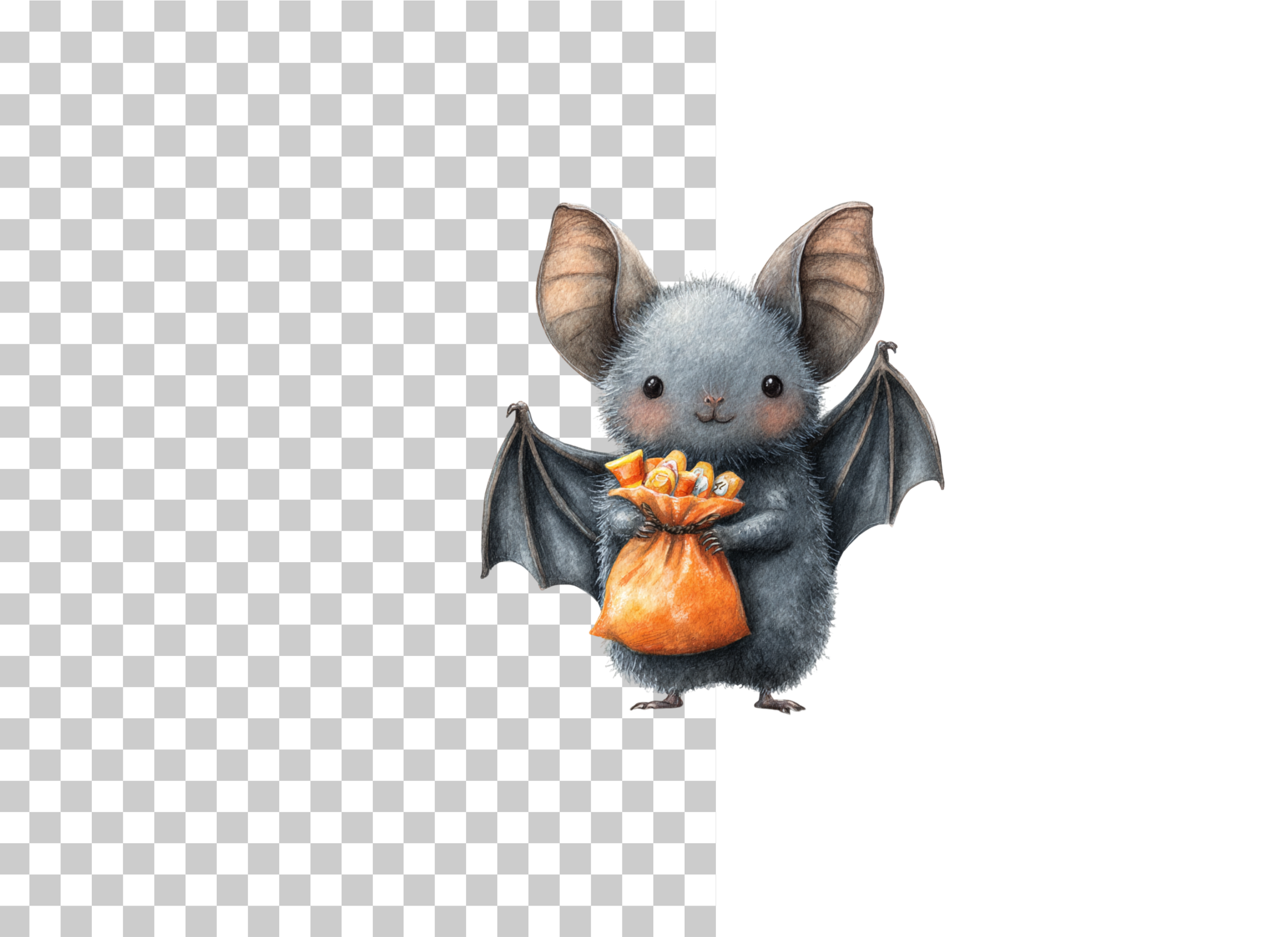 Bat with Candy Clipart Bundle