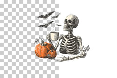 Vintage Skeleton Coffee Clipart Bundle - CraftNest - Digital Crafting and Art