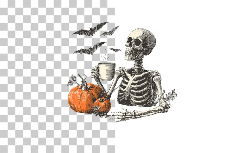 Vintage Skeleton Coffee Clipart Bundle - CraftNest - Digital Crafting and Art