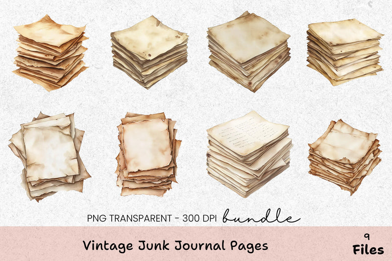 Vintage Pages Clipart Bundle - CraftNest - Digital Crafting and Art