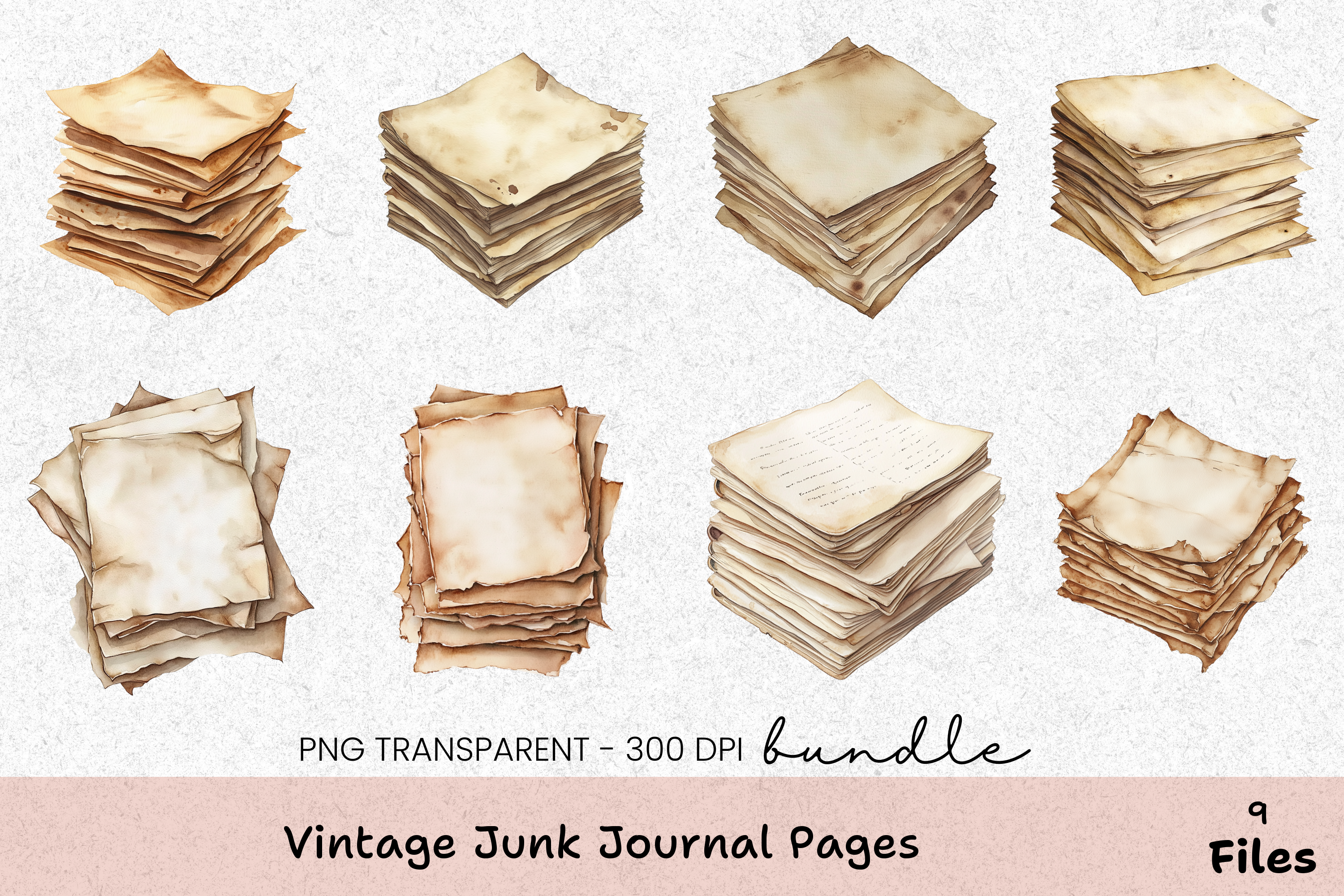 Vintage Pages Clipart Bundle